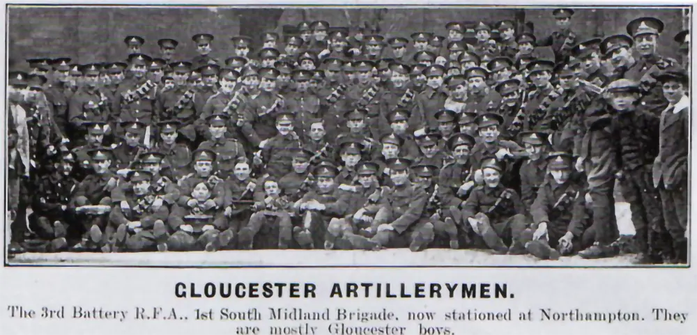 Gloucester Artillerymen at Northampton, 1915