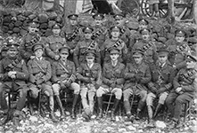 Officers and Sergeants of A Battery, 240 Brigade RFA, Italy 1918. Photo by BSM George Blackman. Imperial War Museums Q 115102