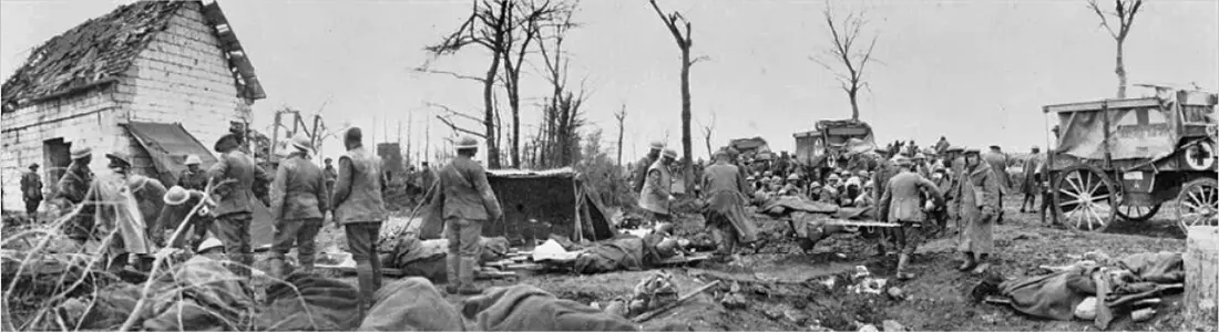 Advanced Dressing Station at Tilloy-les-Mofflaines in April 1917