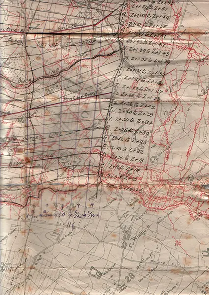 Barrage map dated 31 July 1917