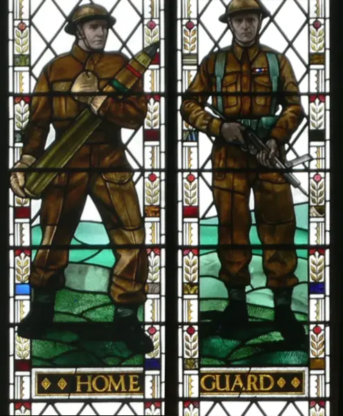 The Home Guard stained-glass window in Bristol Cathedral