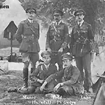 Officers, St Ouen, France, 1916. Manor, Hurndall, Todd, F. S, Gedye, and Lane