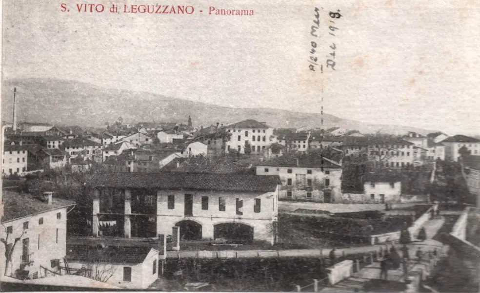 Postcard of San Vito di Leguzzano showing A Battery mess