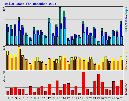 Daily usage for December 2024