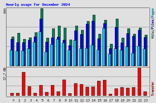 Hourly usage for December 2024
