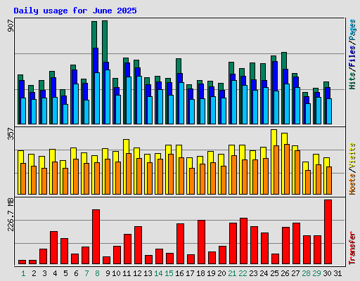 Daily usage for June 2025